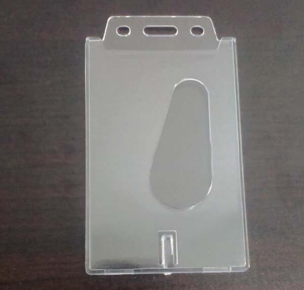 Buy cheap Hard Plastic ID Card Accessories Vertical Badge Holder 10 x 6cm For Double Card from wholesalers