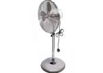 Brushed Nicked 110V Retro Floor Fan Three Speed Control Knob / Pedestal Cooling