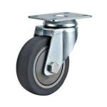 medium duty 4" swivel grey TPR caster total brake, 100mm TPR castors