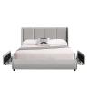 Buy cheap PU Tufted Upholstered Bed Frame Double Queen Size With Storage Metal Drawers from wholesalers