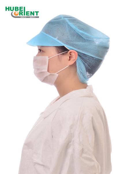 Buy cheap ISO13485 Nonwoven Disposable Snood Caps With Peak from wholesalers