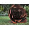 Buy cheap Rose Flower Corten Steel Sculpture , Rusted Metal Garden Sculptures from wholesalers
