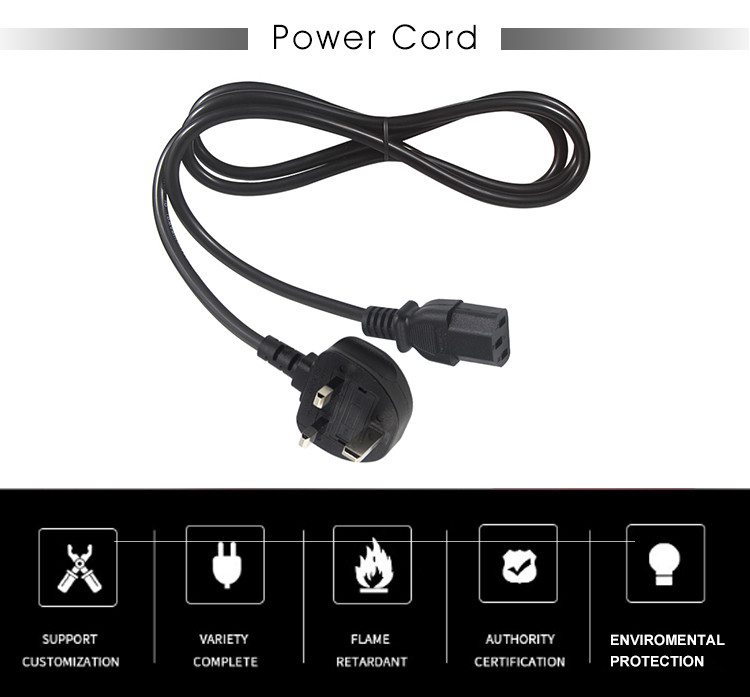 1.5m 3 Pin 2 Ac Power Cord Cable For Kettle Pc Computer BS 1363