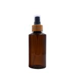 200ml biodegradable amber plastic packaging water mist spray bottle with bamboo