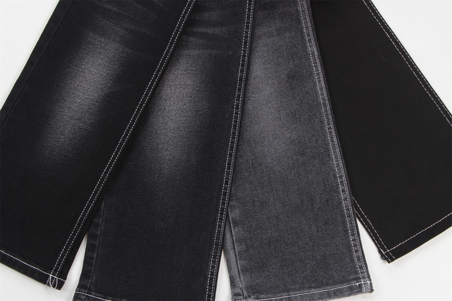 Wholesale 10.5 oz warp slub high stretch black backside woven denim fabric for jeans
