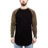 Buy cheap Men′s Baseball Long Sleeved T-Shirt Oversize Fashion Basic Sleeve Raglan Men′s Longline Tee L/S from wholesalers