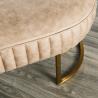 Buy cheap Gold 150cm Fancy Leather Couch 50cm Ottoman Sofa Bed from wholesalers