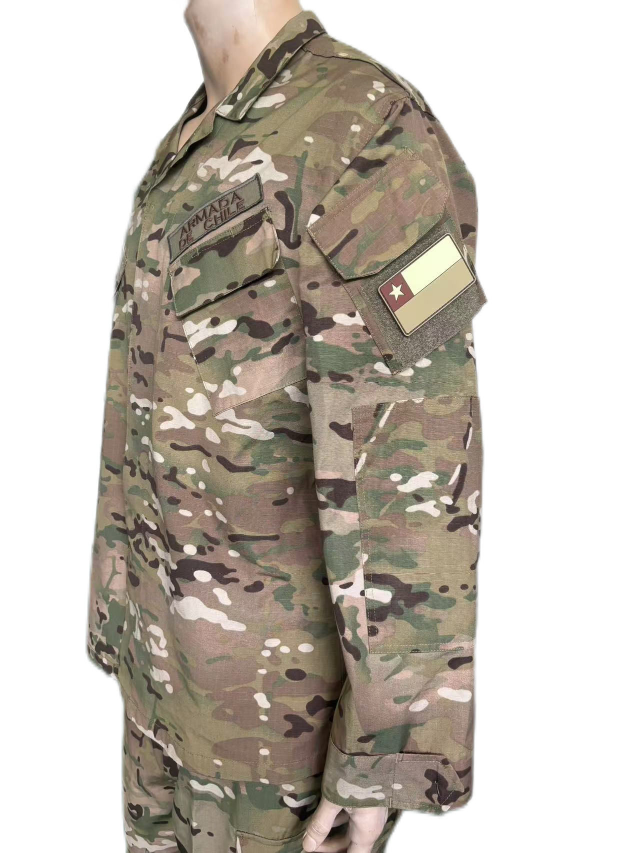 Nylon Cotton 50 / 50 Army ACU Uniform Set Customizable With Multicam Camouflage