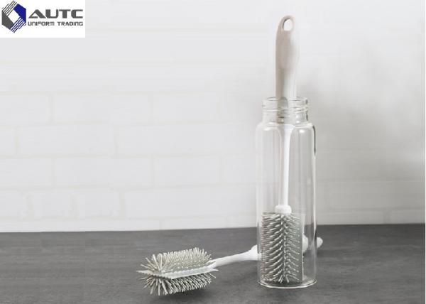 Buy cheap Plastic Bottle Housekeeping Brushes TPR Cup For Glass Cleaning White Gray from wholesalers