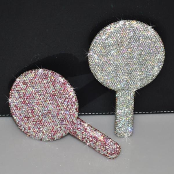 Buy cheap Light Pink Circle Rhinestone Mirror for On-the-Go Touch Ups and Makeup Application from wholesalers