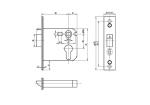 MLC104-60 Mortice Commercial Door Locks Latch Set 60mm Backset Stainless Steel