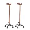 Buy cheap Stable Quad Base Brown Aluminum Walking Cane 25*5*90cm High Stability from wholesalers