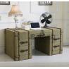 Buy cheap classical old style antique green canvas fabric home office desk furniture from wholesalers
