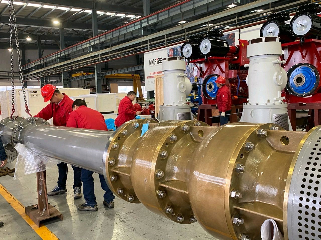 Big Flow 4 Stage Vertical Shaft Turbine Fire Pump , 4500 Usgpm Deep Well Pump
