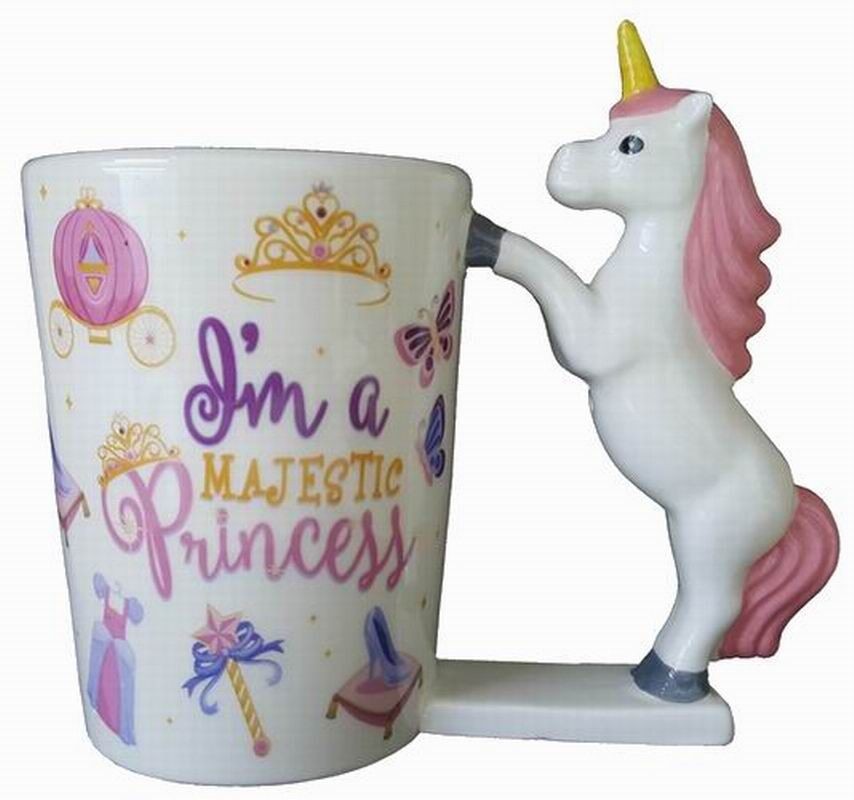 Cute Hand painted 3D Colorful Unicorn Mug Novelty Ceramic Animal Coffee Mug Custom for Unicorn Lover