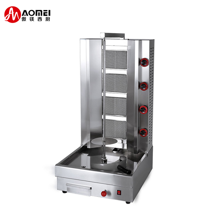 Tabletop Turkey Doner Kebab Making Gas Chicken Shawarma Machine with High Productivity