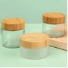 Buy cheap Bamboo Cap Skincare Body Lotion Cosmetic Packaging 30g 50g 100g Glass Empty Container Frosted Cream Jars for Cosmetic from wholesalers