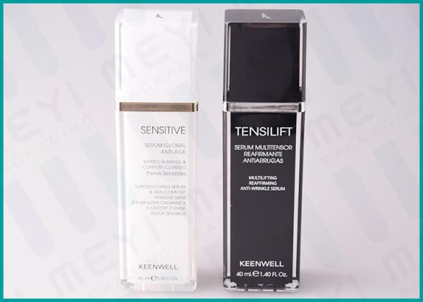 Buy cheap 40 ML Square MS Resin Cosmetic Pump Bottle , Classic Cosmetic Lotion Bottles from wholesalers