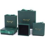 Green Necklace Earrings Ring Paper Jewelry Gift Box Customized Size Rectangle