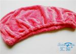 Customized Microfiber Plush Fleece Hair-Drying Wrap Towel , Hair Care Cap