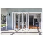 Exterior Aluminum Glass Folding Door Soundproof Air Tight Glass Patio Folding