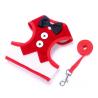Buy cheap Adjustable Collar Leash Harness Set Handmade Dog Collar With Bow Tie Traction Vest Rope L 35-50cm from wholesalers