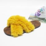 Janbal ODM Womens Soft Bottom Slippers cross strap Furry House Slippers