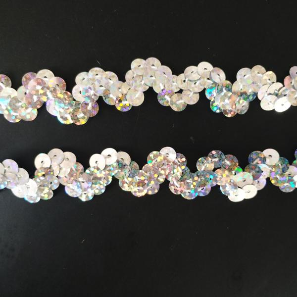 Buy cheap Silver Leiser Sequin Ric Rac Ribbon 1cm from wholesalers