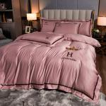 Modern Style Hotel Living Bedding Solid Color Embroidered Washing Silk Duvet
