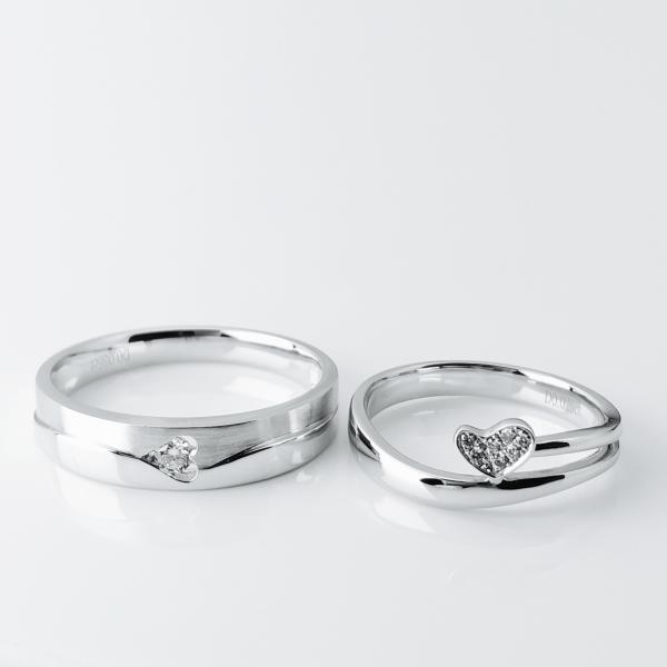 Buy cheap Elegant Double Heart Men18.5 Women11 Personalized Couple Rings from wholesalers
