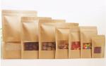 Food grade customized Kraft Paper Packaging with clear window , FDA / SGS