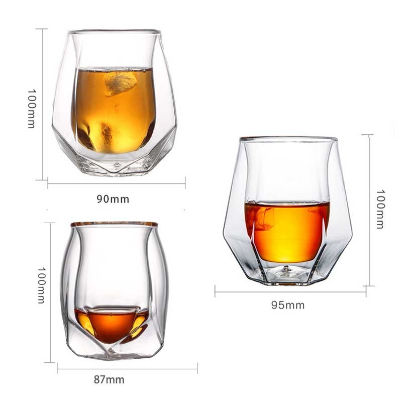 Borosilicate Double Personalized Glass Cup Heat Resistant For Beverage Whisky