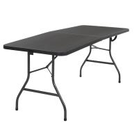Buy cheap Plastic Folding Table Black 6ft Molded for Indoor Outdoor Banquet Picnic Iron product