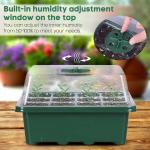 Green Plant Seed Starting Trays With Dome 12 Holes Reusable Durable For
