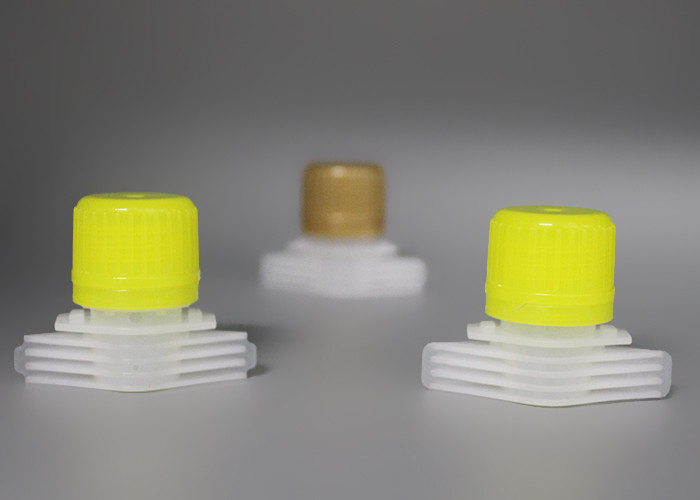 Customized Black Plastic Spout Caps With Tamper Proof Ring For Baby Food Corner Pouch