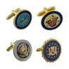 Buy cheap Personalised Mens Plain Gold Round Silver Love Knot Cufflinks from wholesalers