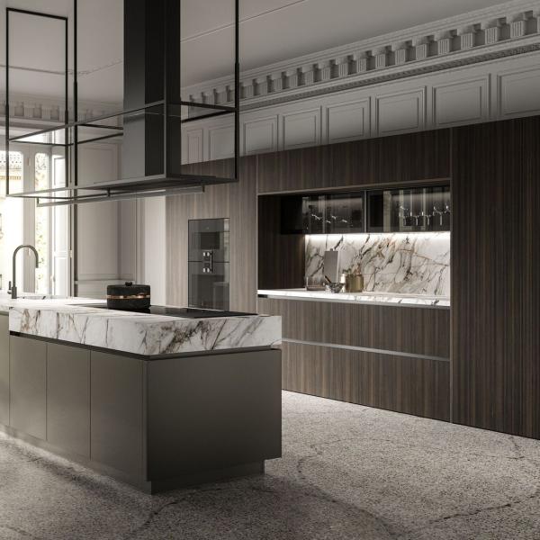 Buy cheap Large Style Complete Custom Kitchen Cabinet Set Island Kitchen Furniture Lacquer Finish Wooden Kitchen Cupboard For Villa from wholesalers