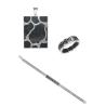 Buy cheap Men's Cross Necklace Ring And Pendants Set Sweater Chain Alloy Jewelry Made Of Carbon Fiber For Gift from wholesalers
