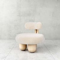 Buy cheap Fabric Leisure Chair White Fabric Soft Comfortable Imitation Wool Leisure Chair product
