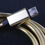Spring stainless steel metal braided usb data charging cable for iphone for