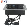 Buy cheap BNT 2020 new design smart office use easy assemble desk hidden power socket brush black built in office furniture from wholesalers