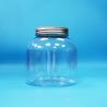 Buy cheap Transparent Plastic PET Round Candy Daily Food Jars With Aluminum Screw Lids from wholesalers