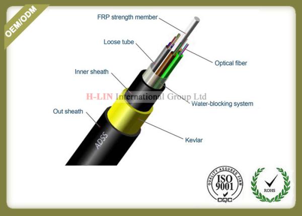 Buy cheap 12 Core Outdoor Fiber Optic Cable All - Dielectric Self - Supporting With Non - Metallic FPR from wholesalers