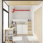 Twin Wooden Loft Bed With Wardrobe For High School 2000 X 1200 X 2120mm Support