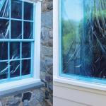Polyethylene Anti UV Blue Color Self Adhesive Stretch Film For Temporary Glass