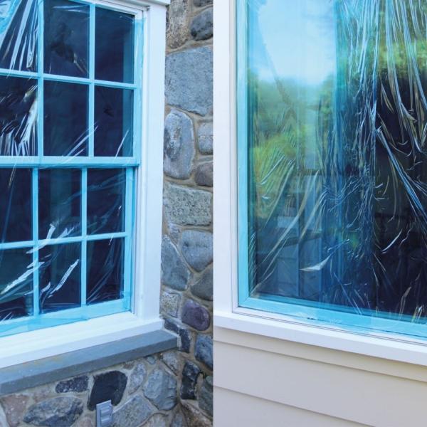 Buy cheap Polyethylene Anti UV Blue Color Self Adhesive Stretch Film For Temporary Glass Window from wholesalers