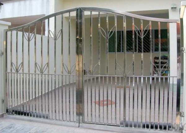 Buy cheap Smooth Surface Stainless Steel Security Doors , Modern Steel Front Doors With Nameplate Logo from wholesalers