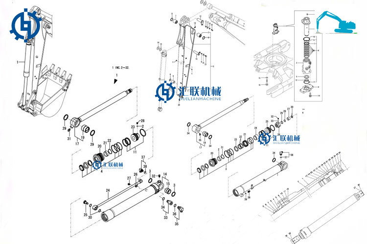 Excavator Hydraulic Seals Element Rubber O Ring Seals For Jackcylinder Hydraulic Pump
