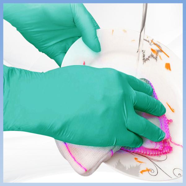 Buy cheap Green Disposable Nitrile Gloves For Automotive Oil And Grease Resistant from wholesalers