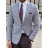 Buy cheap Knitted Grey Purple Business Casual Suit Jacket For Gentlemen from wholesalers